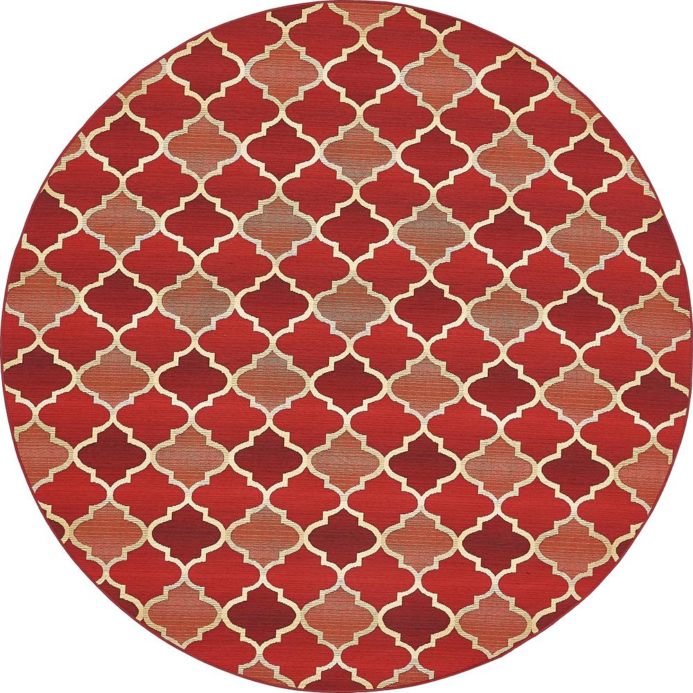 Unique Loom Outdoor Red 8 X Round Indoor Rug 3138537 Unique Loom Outdoor Red 8 X Round Indoor Rug