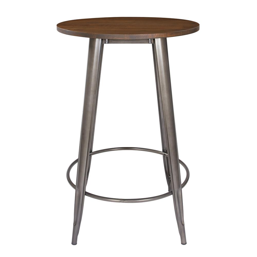 Osp Home Furnishings 30 In Metal Grey Counter Height Table With Metal Grey Counter Height Table