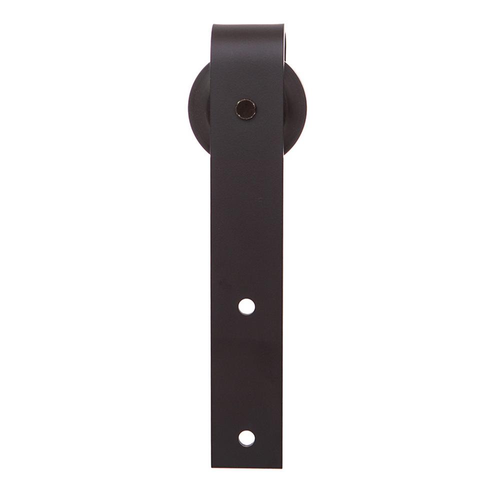 TRUporte 78.75 in. Matte Black Straight Strap Barn Door HardwareBD100K