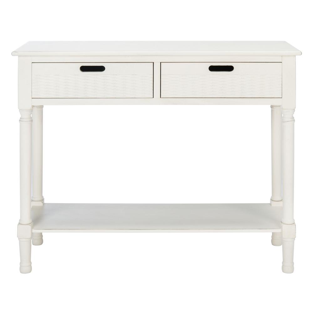Safavieh Landers 2Drawer Distressed White Wood Console TableCNS5710A