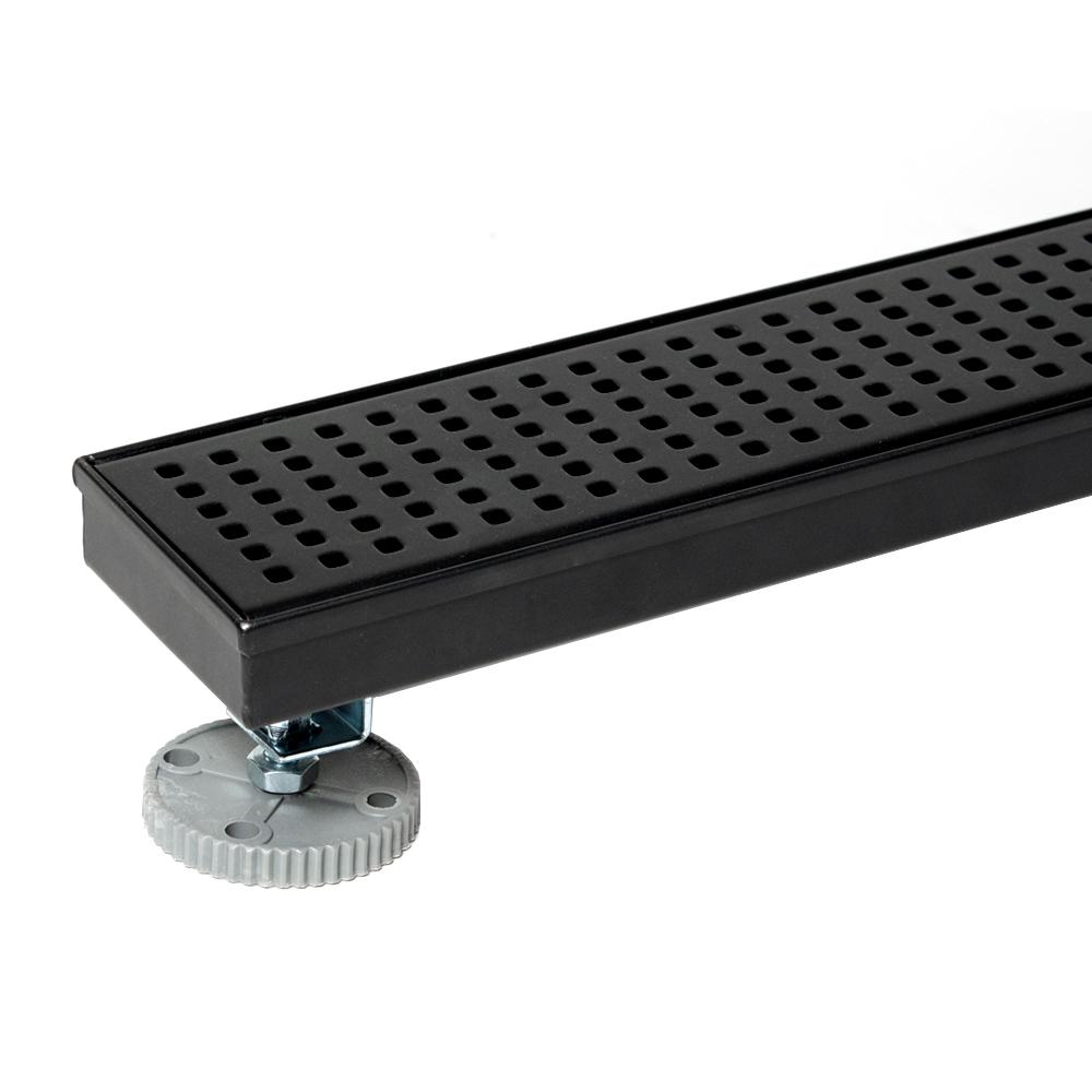 Oatey 24 in. SS Linear Drain Square Grate in Matte Black ...