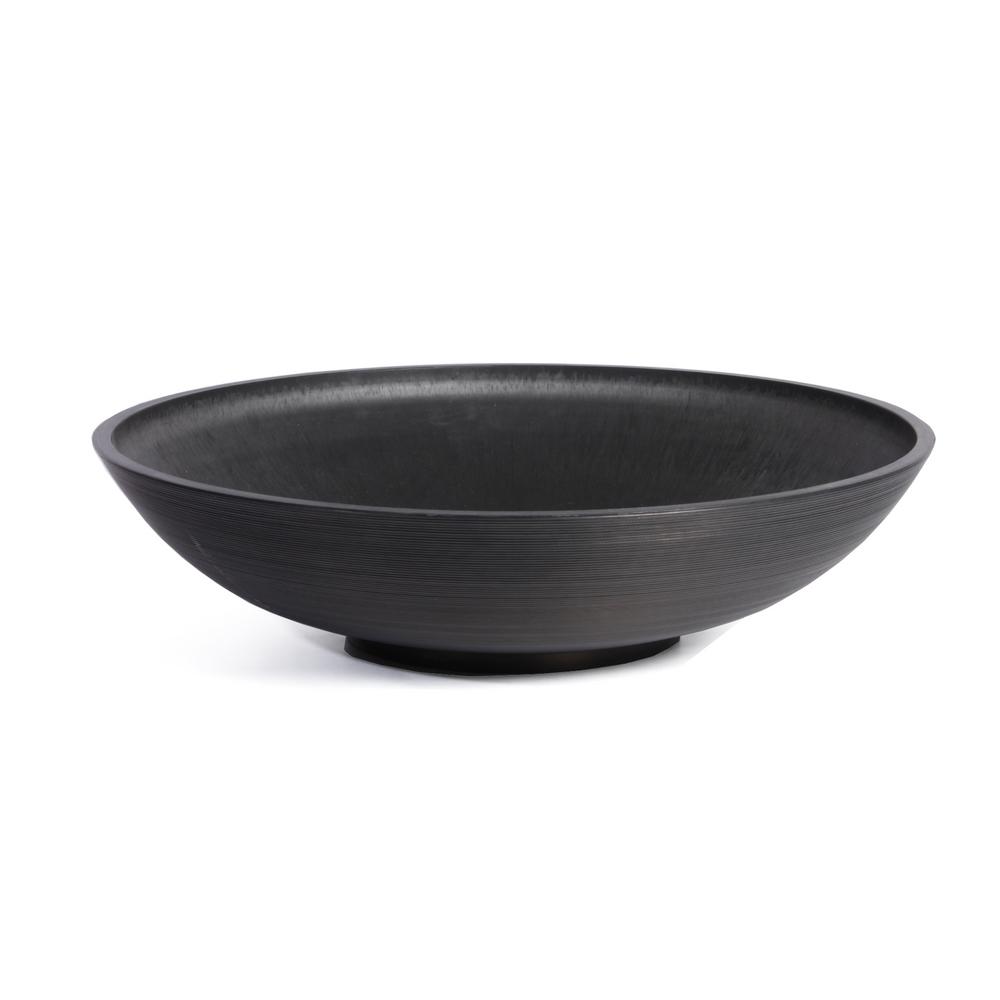 Veradek Lane Bowl 24 in. Black Plastic Round Planter-LBV24B - The Home ...