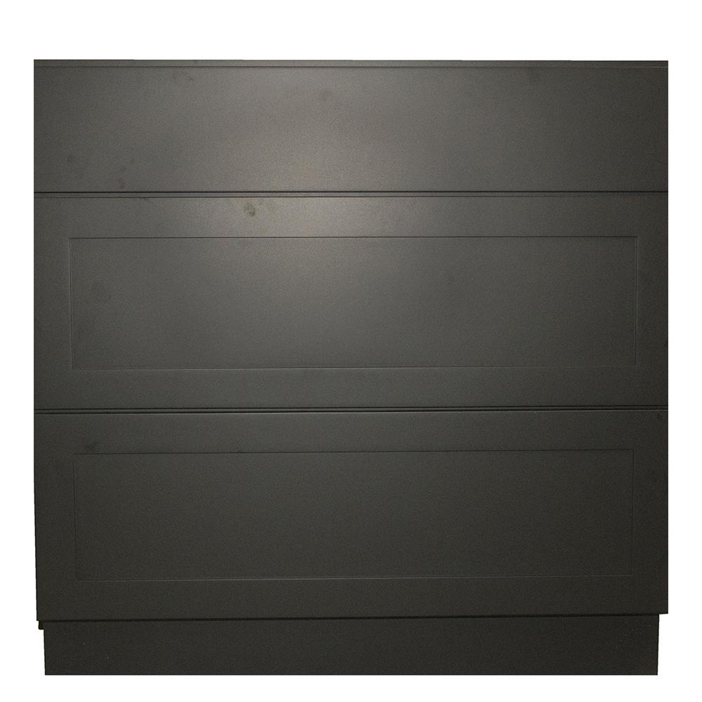 Black Kitchen Cabinets The Home Depot Black Satin Shaker Ii Ready To Emble 30x34 5x24 In 3 Drawer Base