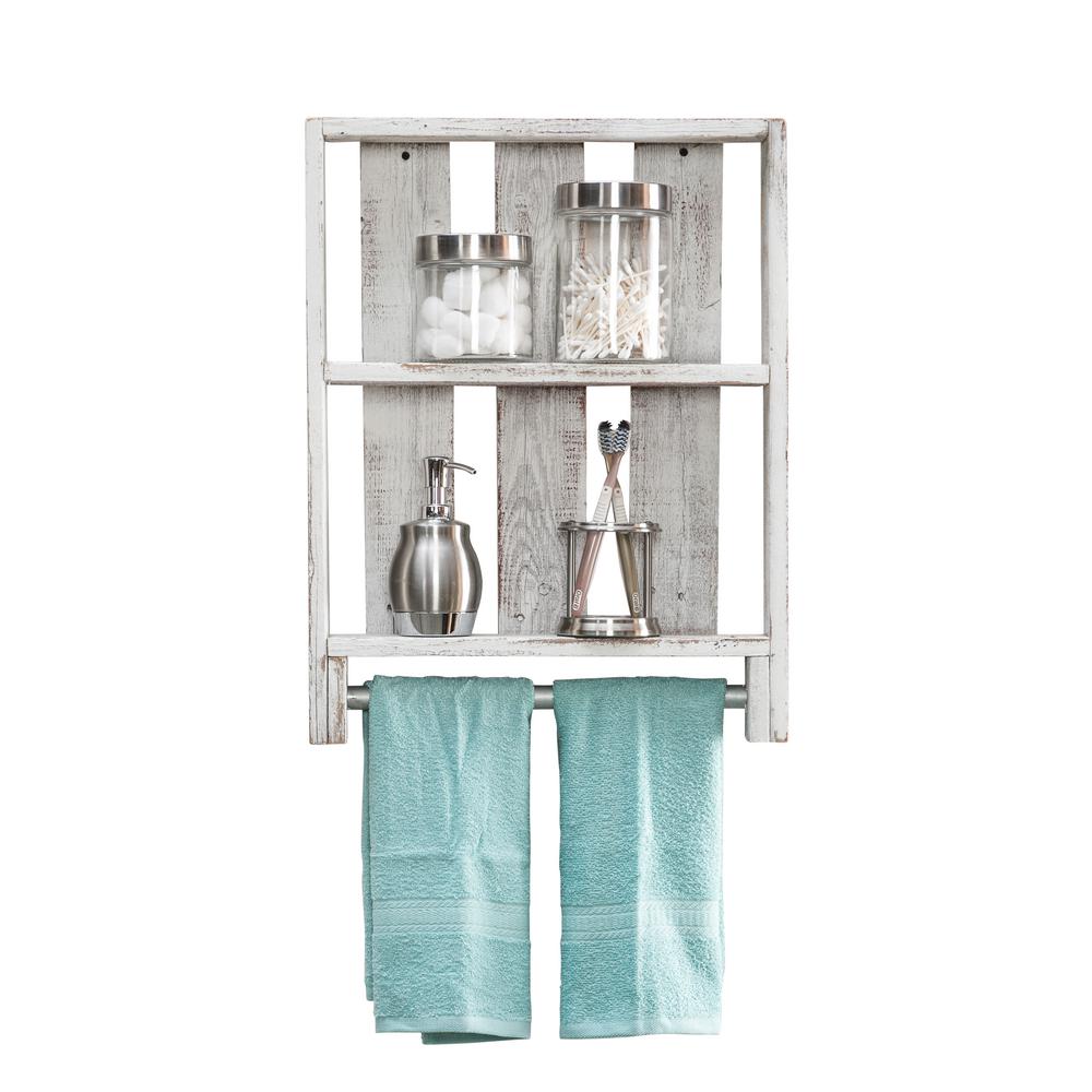 Bathroom Plank 4in X 24in 18in White Reclaimed Wood Wall Mounted Decorative Shelf With Towel Bar Bathroom Plank 4in X 24in 18in White Reclaimed Wood Wall Mounted Decorative Shelf With Towel Bar