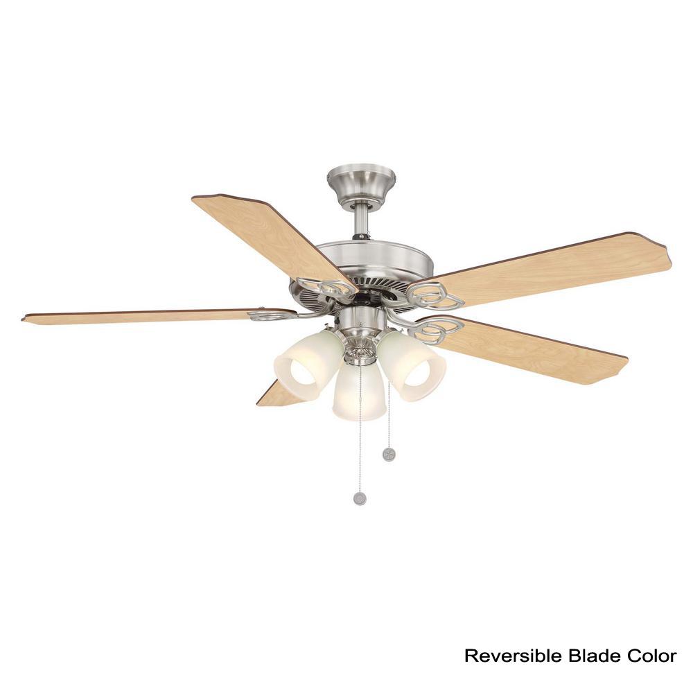 Brookhurst 52 In Led Indoor Brushed Nickel Ceiling Fan With Light Kit