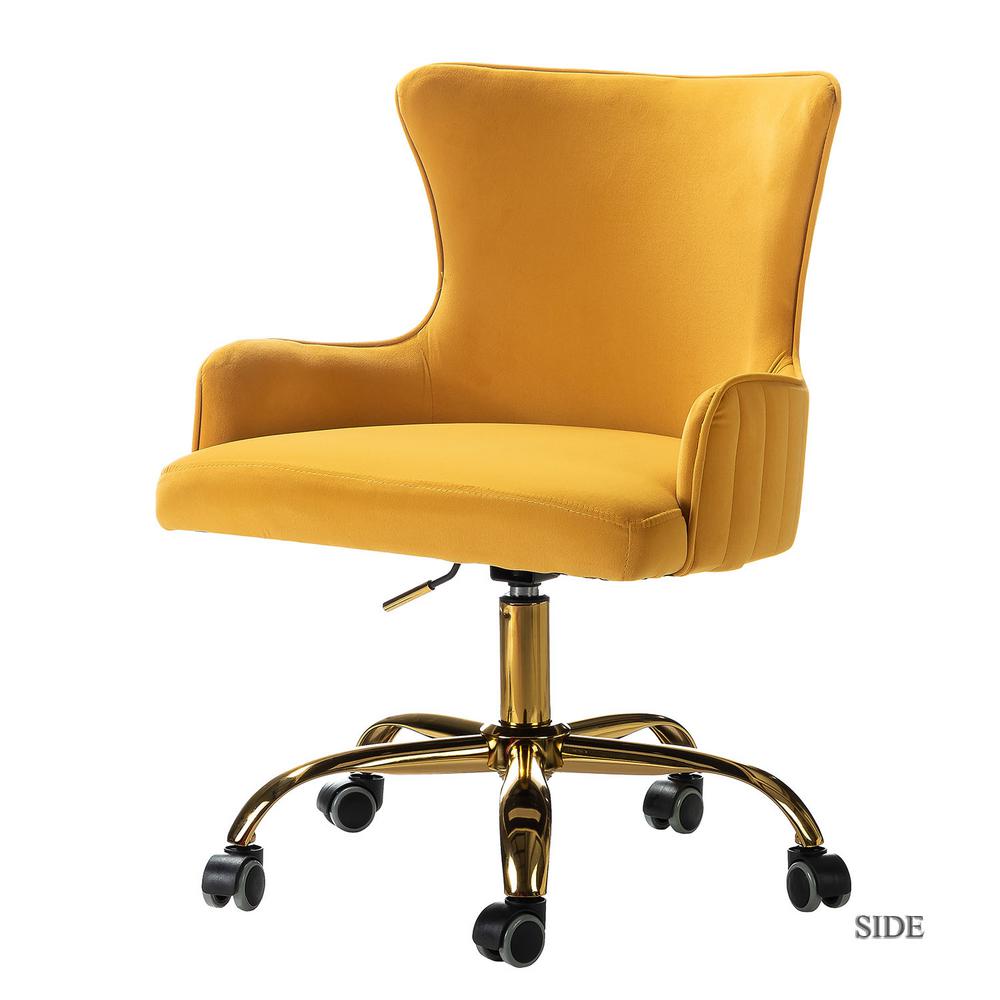 JAYDEN CREATION ALEX Mustard Swivel Task Chair-CHDS0037-MUSTARD - The