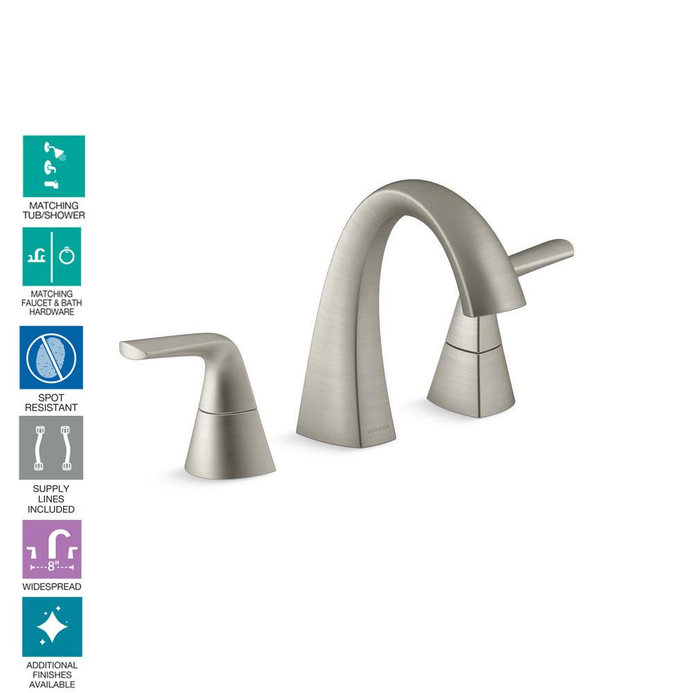 Kohler Elmbrook 8 In Widespread 2 Handle Bathroom Faucet Kohler Elmbrook 8 In Widespread 2