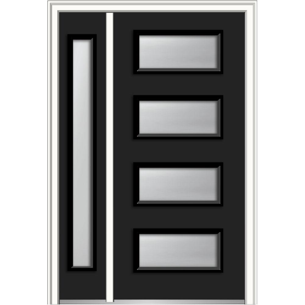 Single Door With Sidelites Steel Doors Front The Home Depot 48