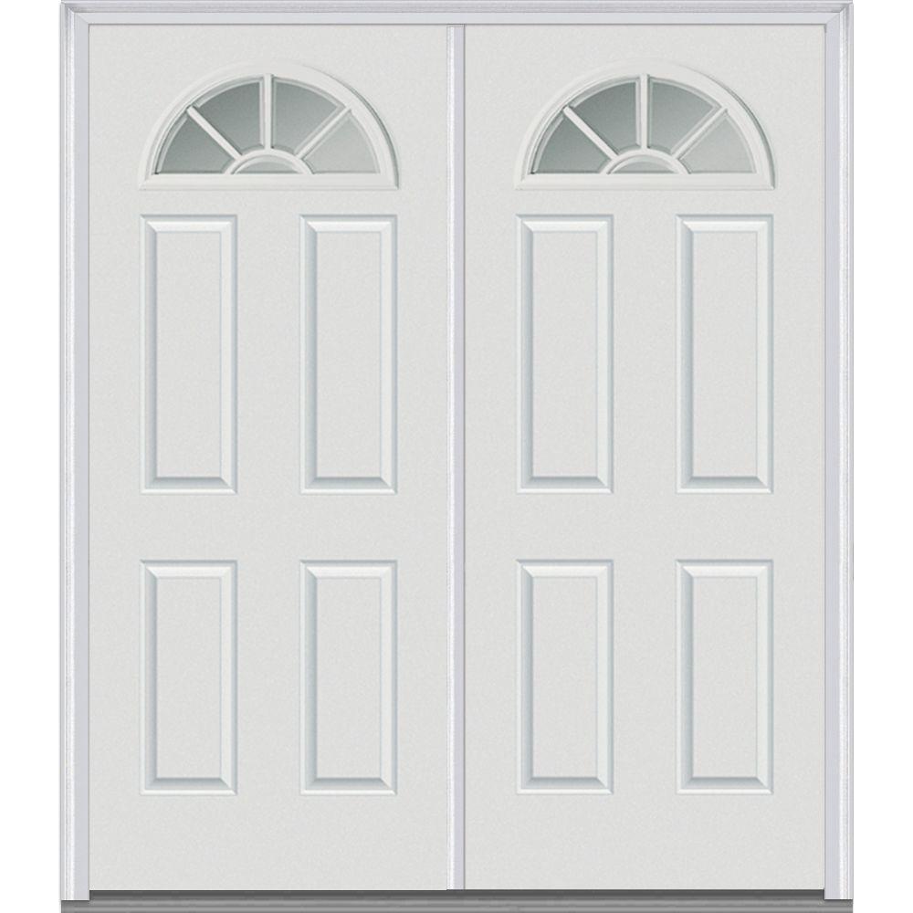 Double Door Front Doors Exterior The Home Depot Clic Clear Gl Gbg 1 4 Lite Painted Majestic Steel Double Prehung Front Door