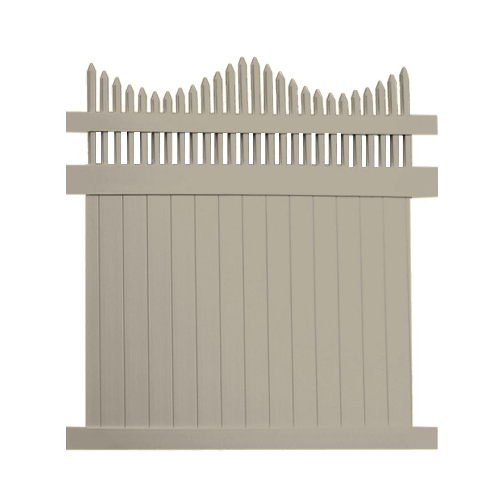 Weatherables Louisville 7 ft. H x 8 ft. W Khaki Vinyl Privacy Fence