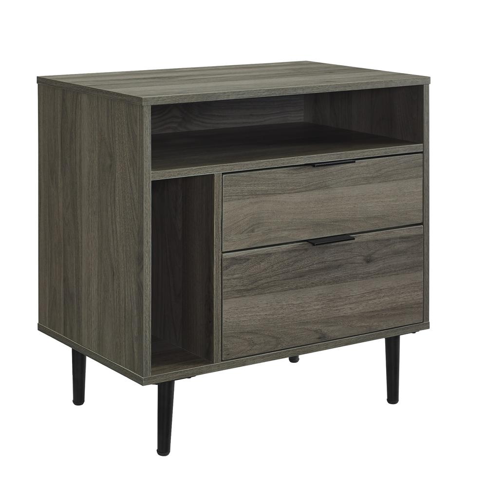 25 Modern Storage Side Table Slate Grey Hd8184 The Home Depot
