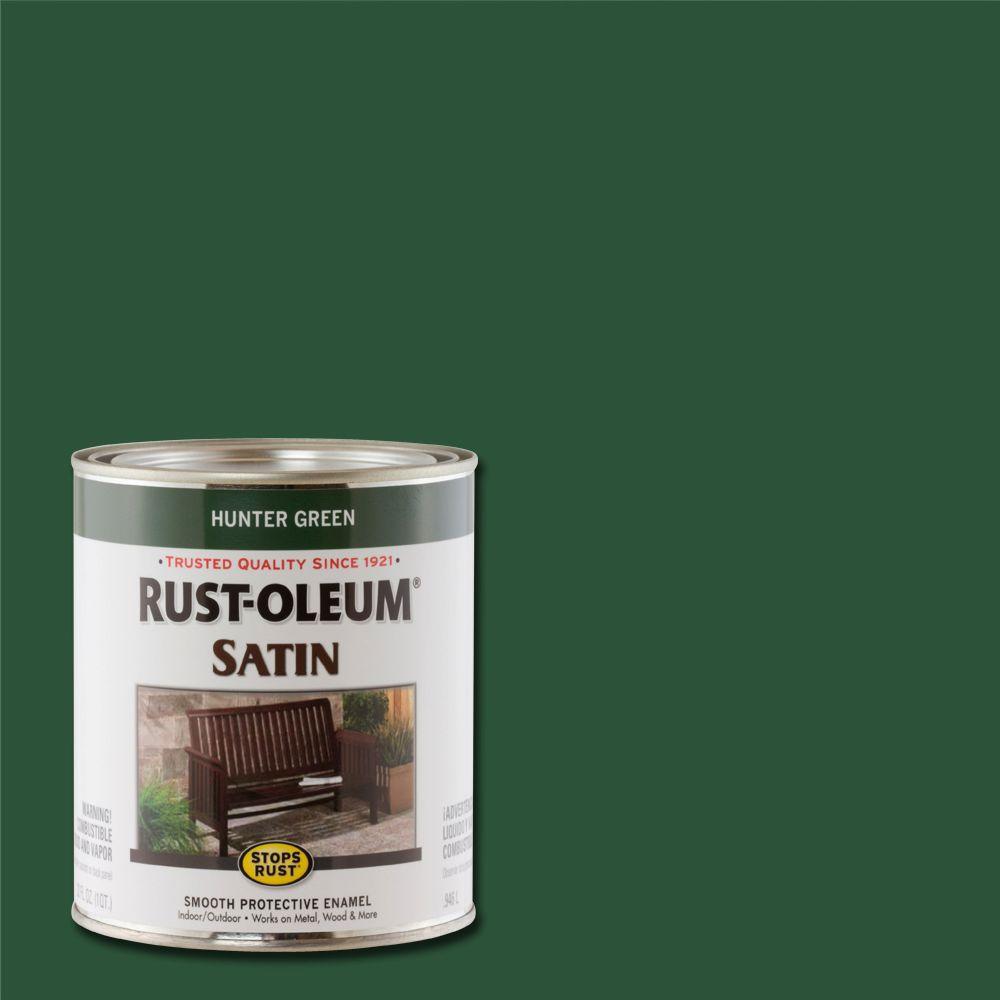 Rust Oleum Stops 1 Qt Protective Enamel Satin Hunter Green Protective Enamel Satin Hunter Green Interior Exterior