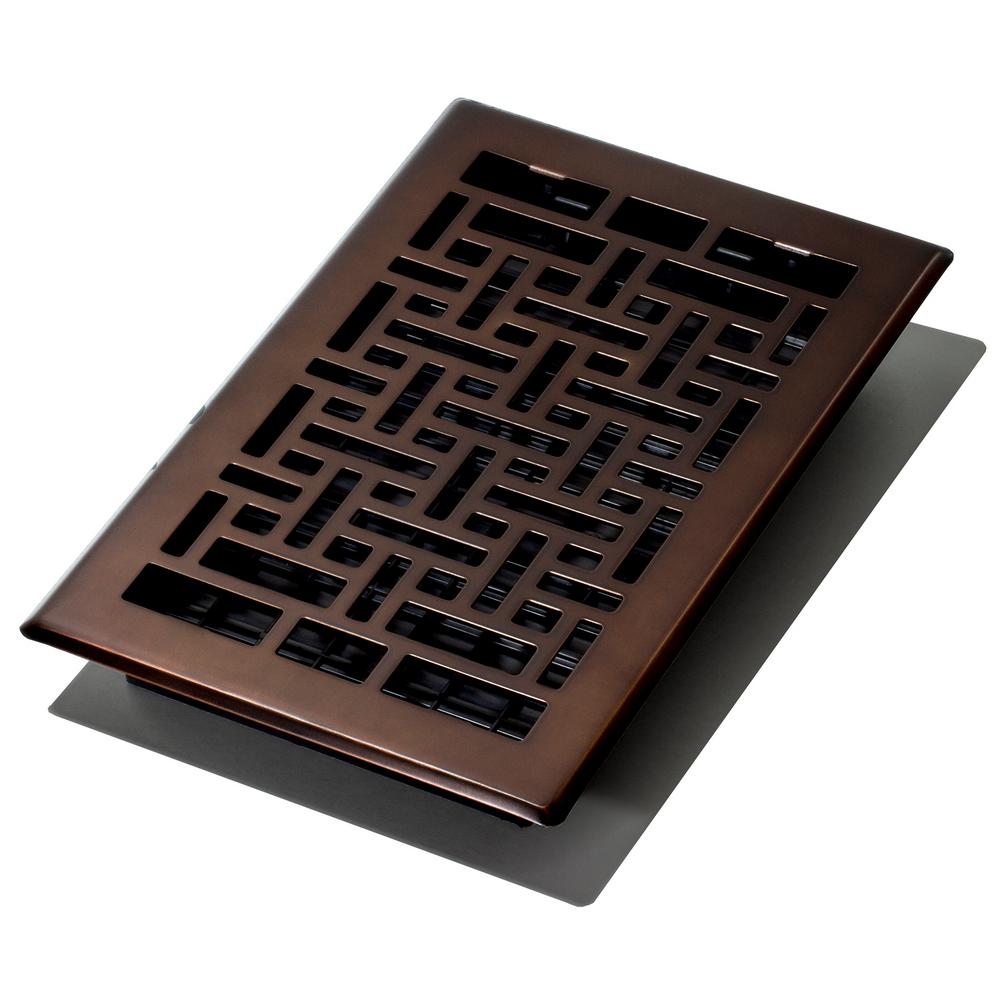 Decor Grates 6 In X 10 In Oriental Bronze Floor Register Ajh610