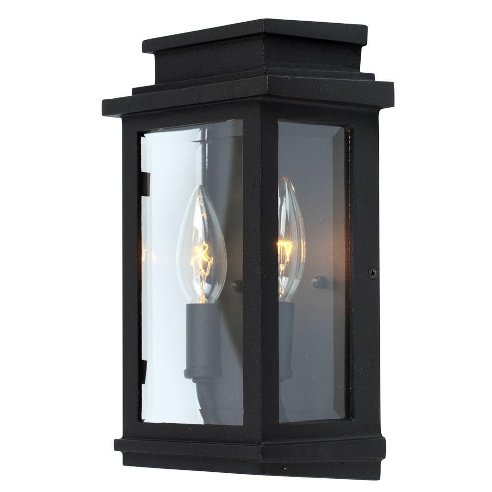 Artcraft Freemont 2 Light Black Outdoor Wall Lantern Sconce