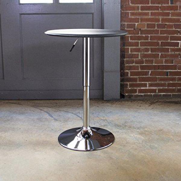 AmeriHome Chrome Adjustable Pub/Bar Table ATABLE The Home Depot