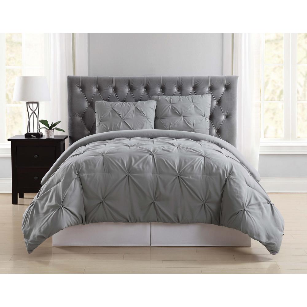 Truly Soft Pueblo Pleated 6 Piece Grey Twin Bed In A Bag Set