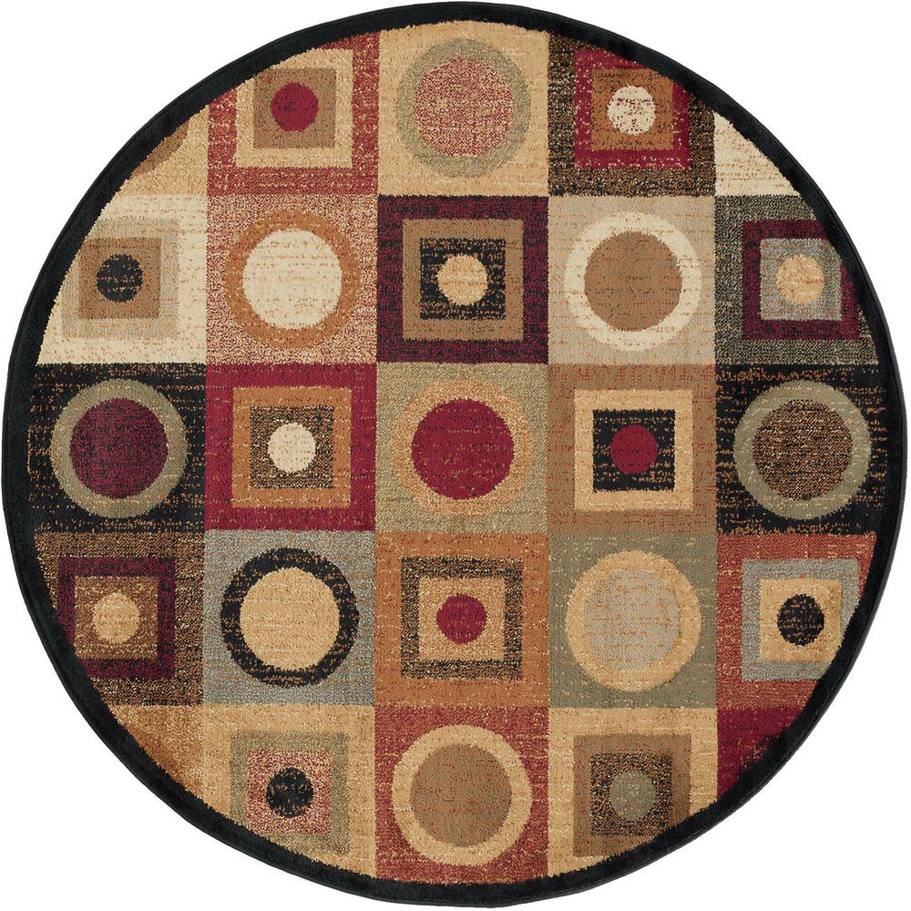Tayse Rugs Elegance Multi 8 ft x 8 ft Round Indoor Area Rug 5130