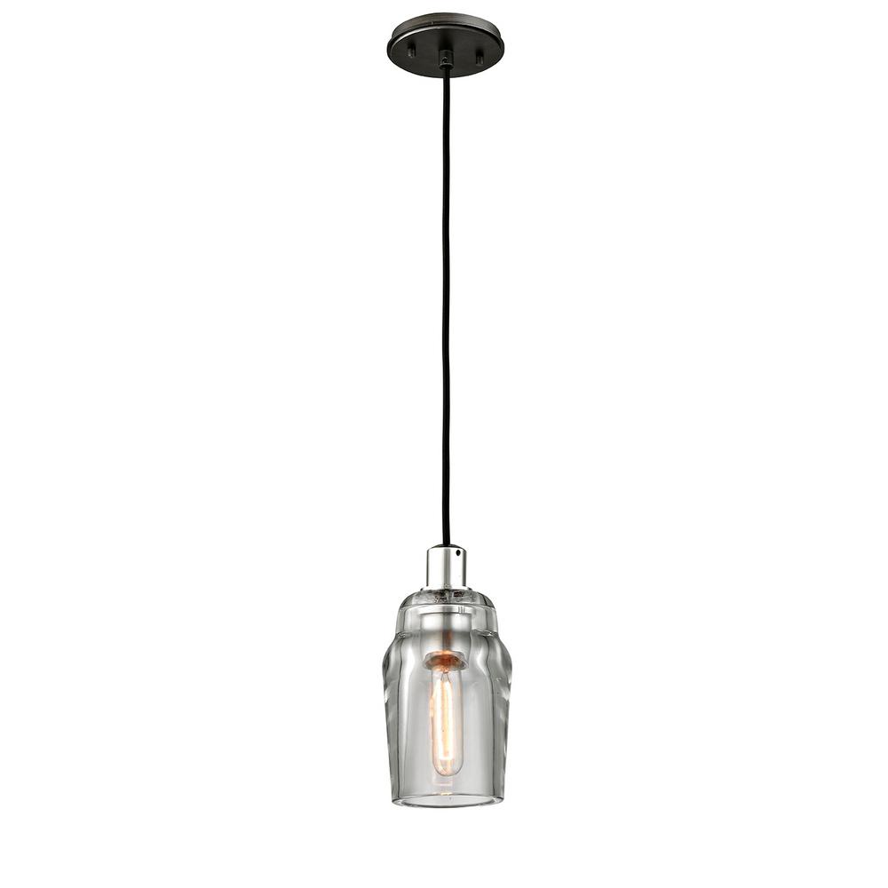 Troy Lighting Citizen 1 Light Graphite And Polished Nickel Mini Troy Lighting Citizen 1 Light Graphite And Polished Nickel Mini Pendant With Clear Pressed Glass