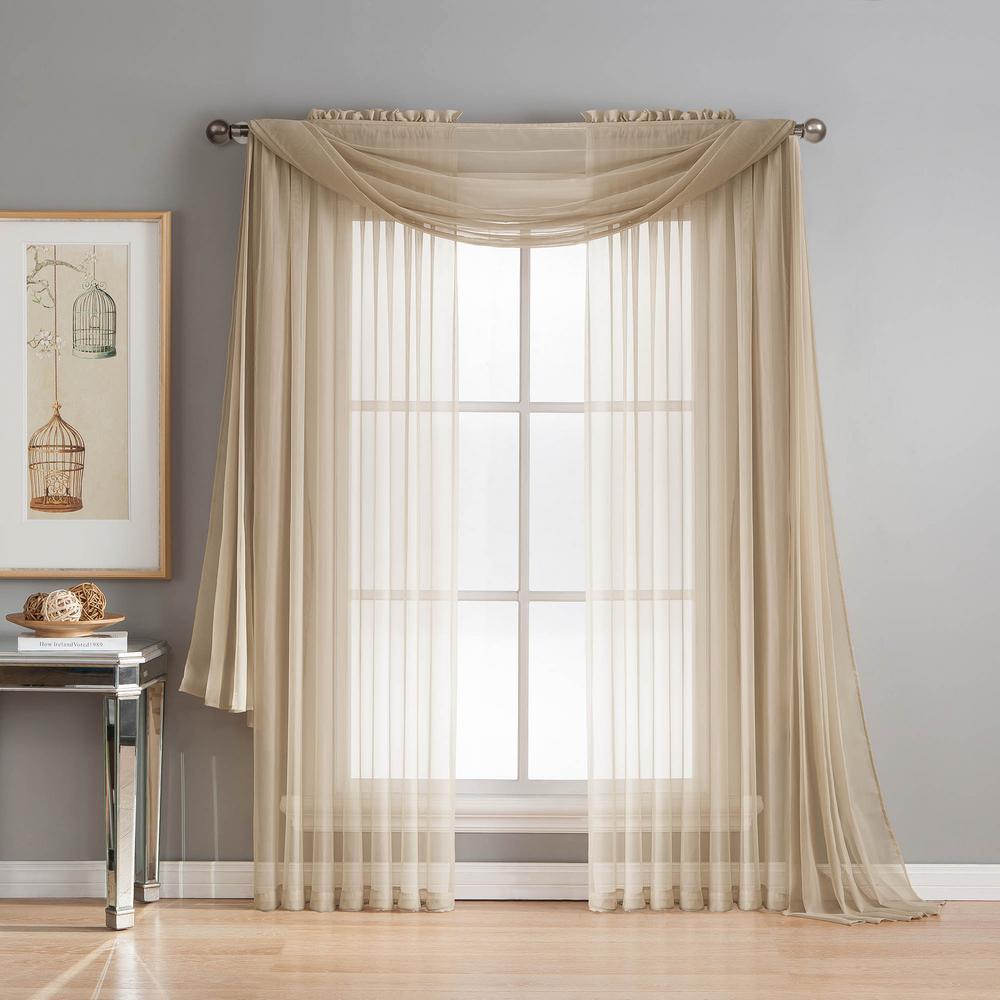 Window Elements Solid Voile Sheer 216 In L Polyester Curtain