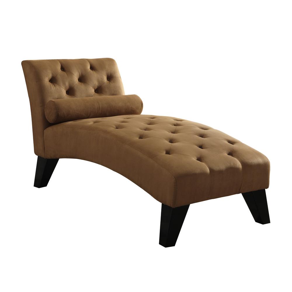 Chaise Lounges Chairs The Home Depot Brown Microfiber Chaise Lounge