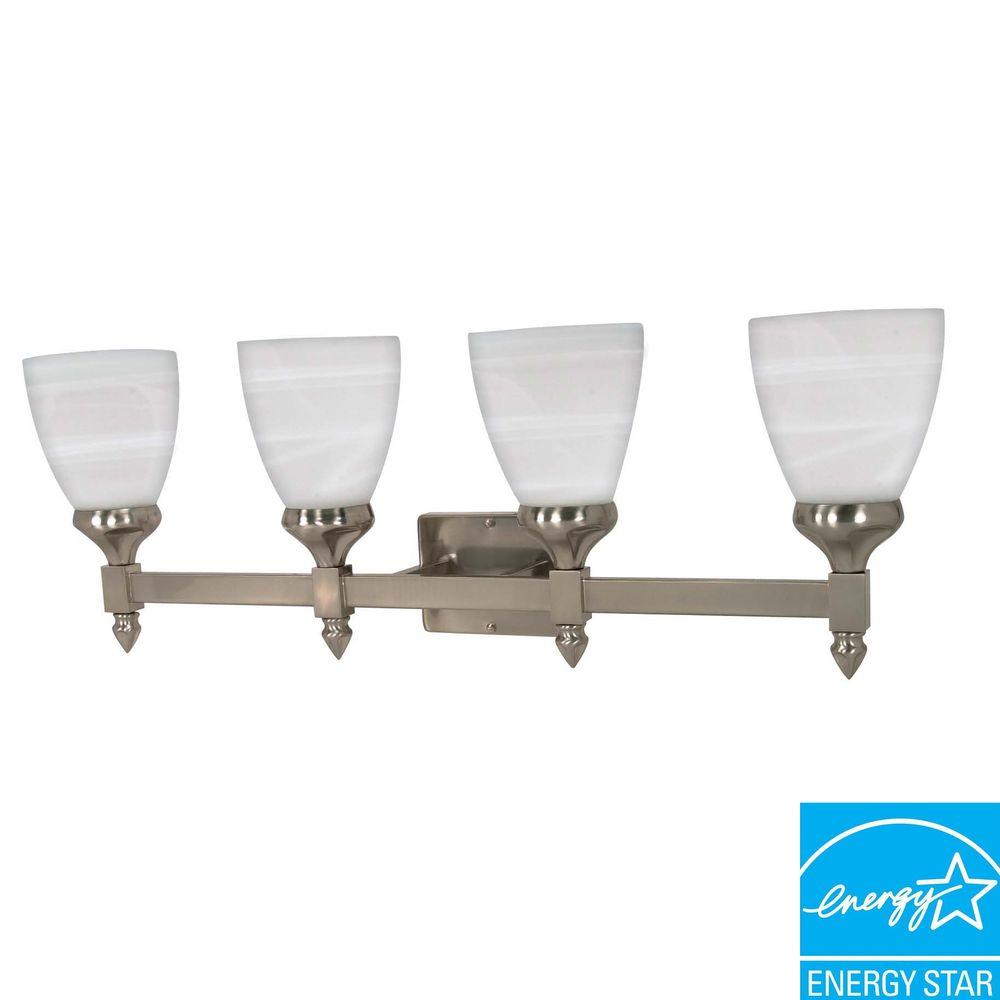 Green Matters 4Light Brushed Nickel Wall Vanity LightHD469 The