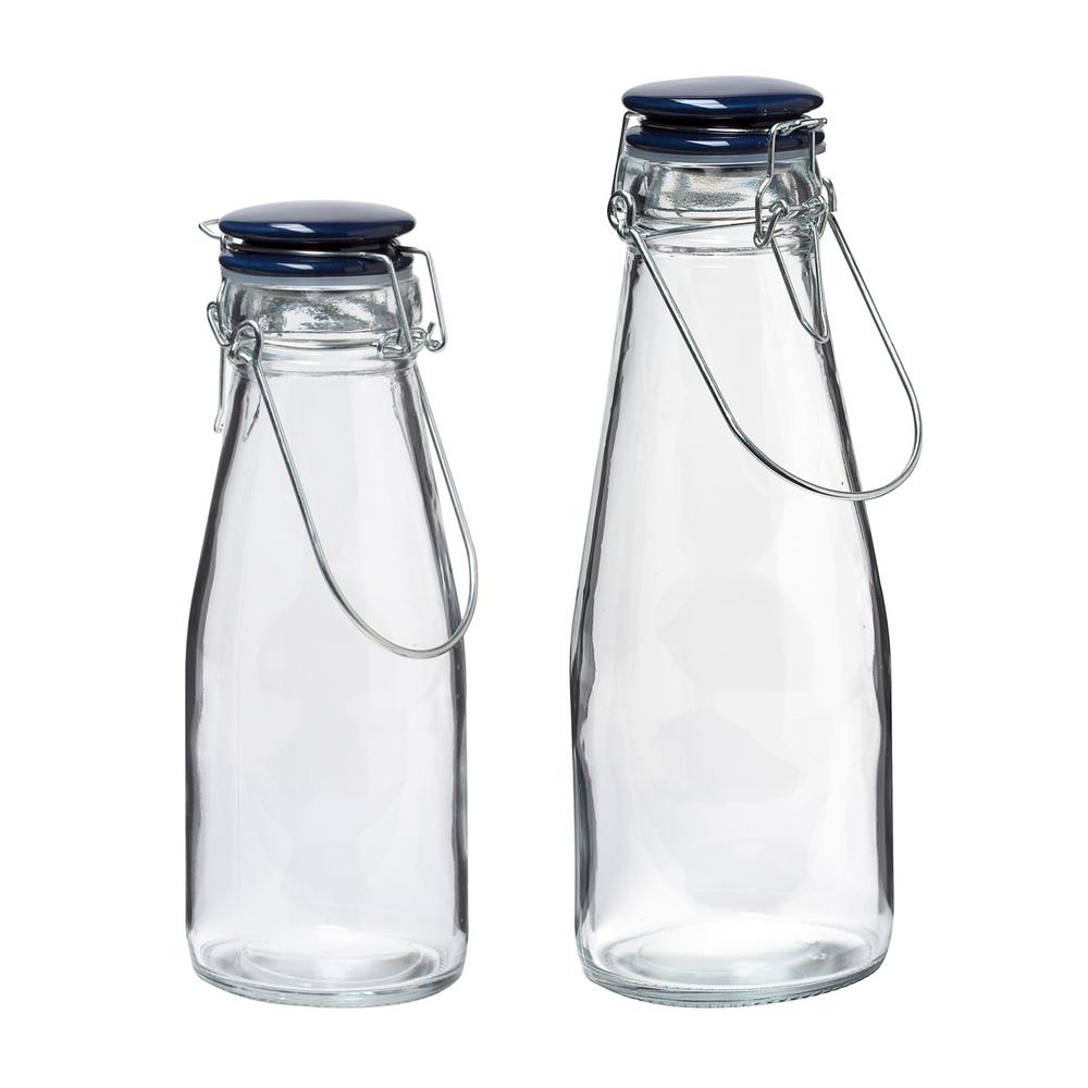 Milk Street 13 And 25 Oz Clear Glass Bottle 2 Pack