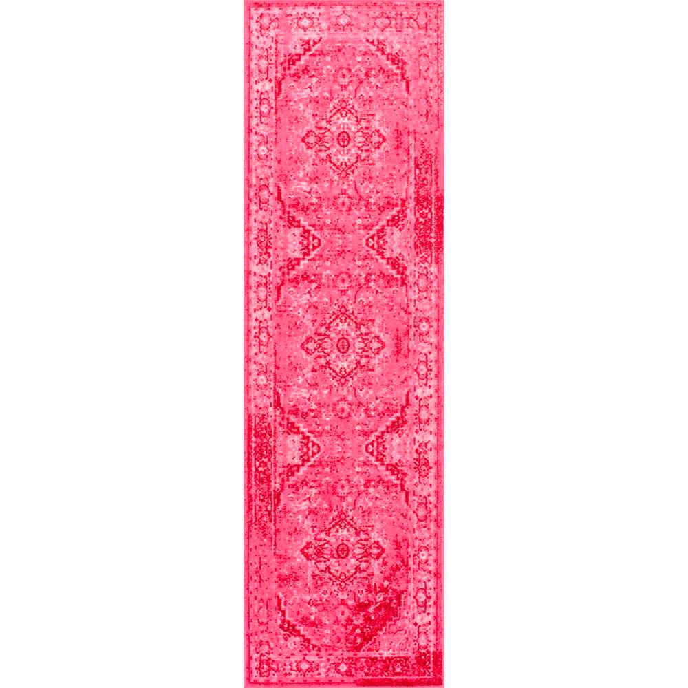 nuLOOM Vintage Reiko Pink 2 ft. 6 in. x 12 ft. Runner RugMCGZ01B26012