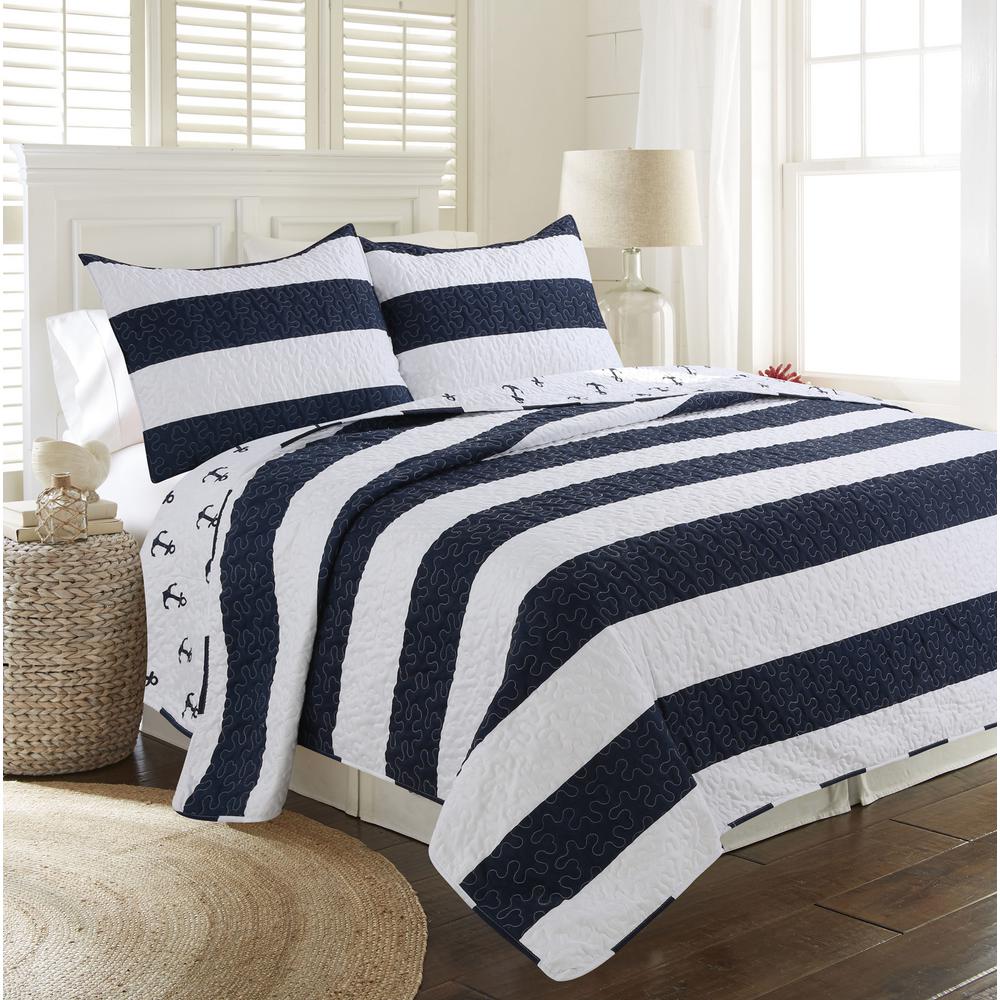 Unbranded Hallie 3-Piece Navy Twin Quilt Set-32865 - The ...