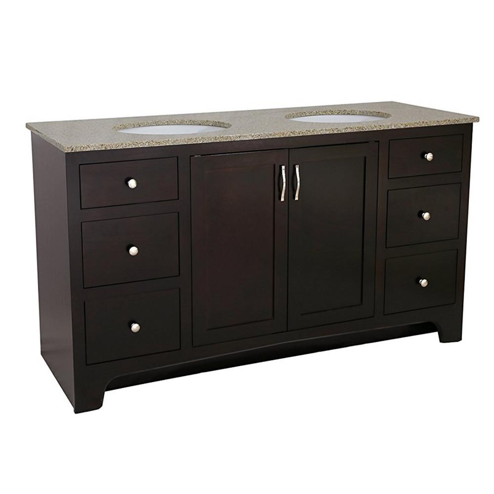 Home Decorators Collection Teagen 42 In W Bath Vanity Dark Home Decorators Collection Teagen 42 In W Bath Vanity Dark Espresso With Engineered Stone Top Beige Tena4222d The Depot