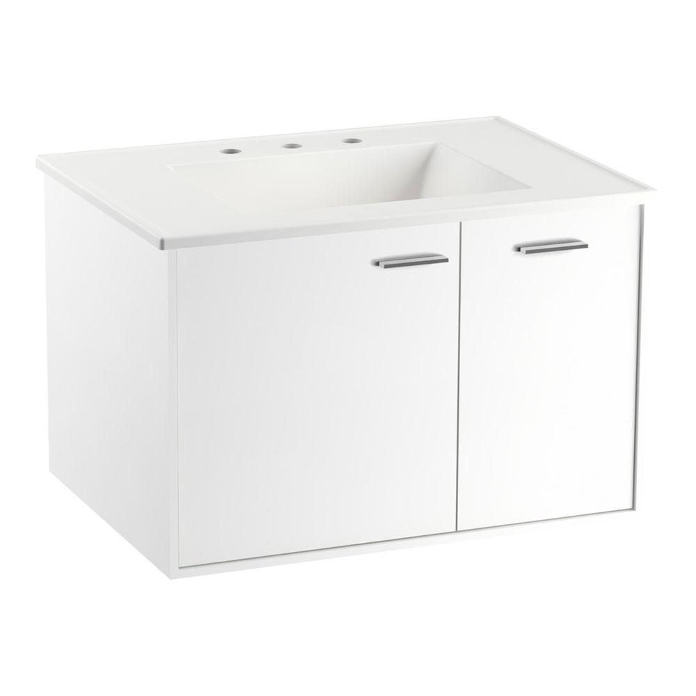 Kohler Jute 30 In Vanity In Linen White With Vitreous China Vanity Top In White K 99541 R 1wa 2779 8 G81 99688 Hf1 The Home Depot