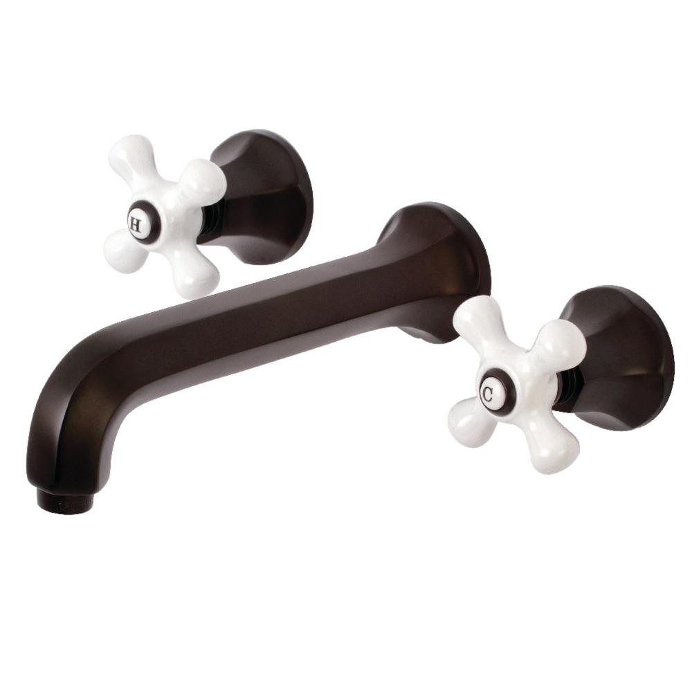 Kingston Brass Contemporary 2 Handle Wall Mount Bathroom Faucet