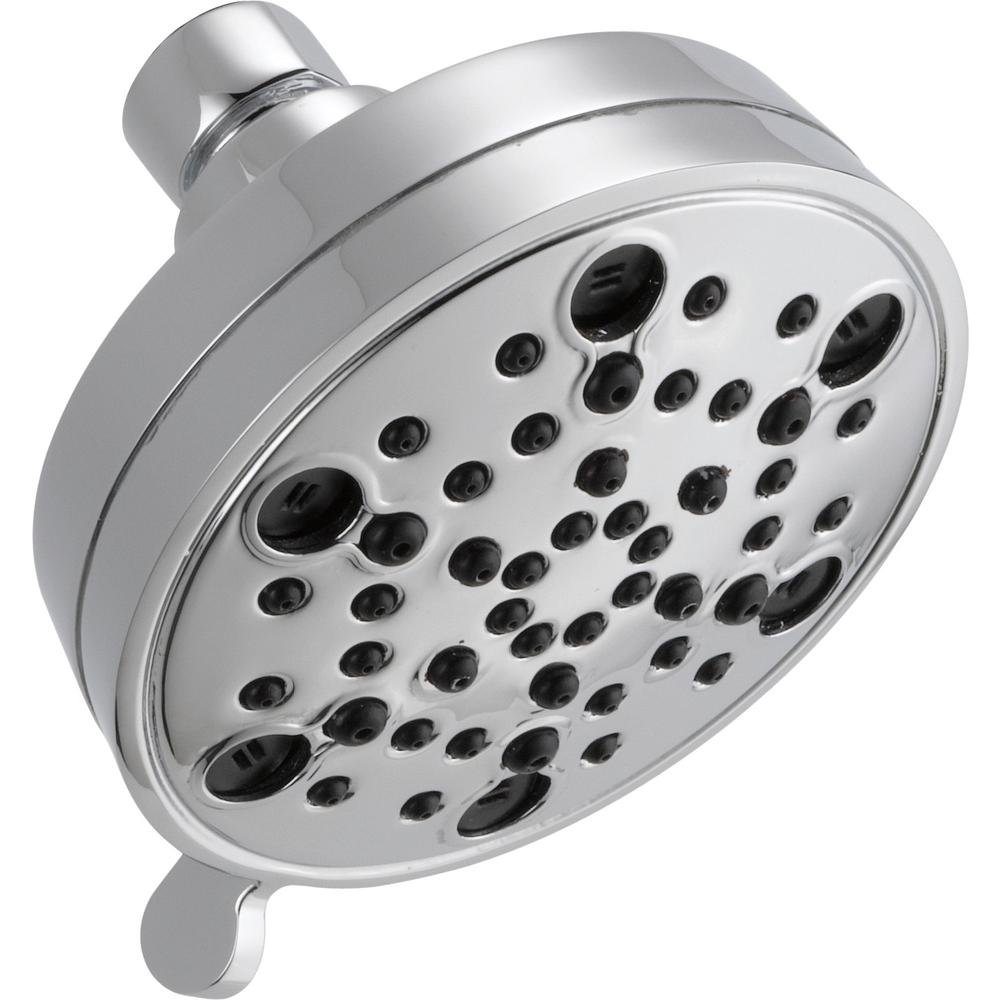 Delta 5-Spray 4 in. Fixed Shower Head with H2Okinetic with Pause in ...