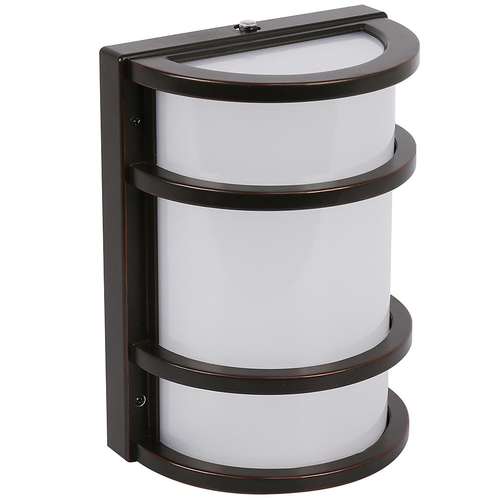 Feit Electric 11 5 Watt Bronze Outdoor Integrated Led 6 In Half Moon Security Dusk To Dawn Sensor Area Wall Pack Light