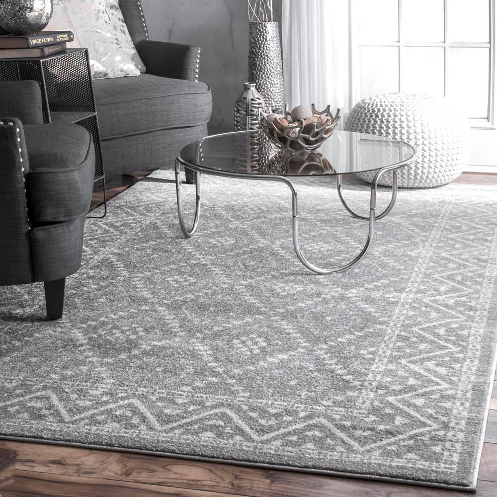 Nuloom Lynell Trellis Dark Gray 8 Ft X 10 Ft Area Rug Bdmn04b 76096 The Home Depot