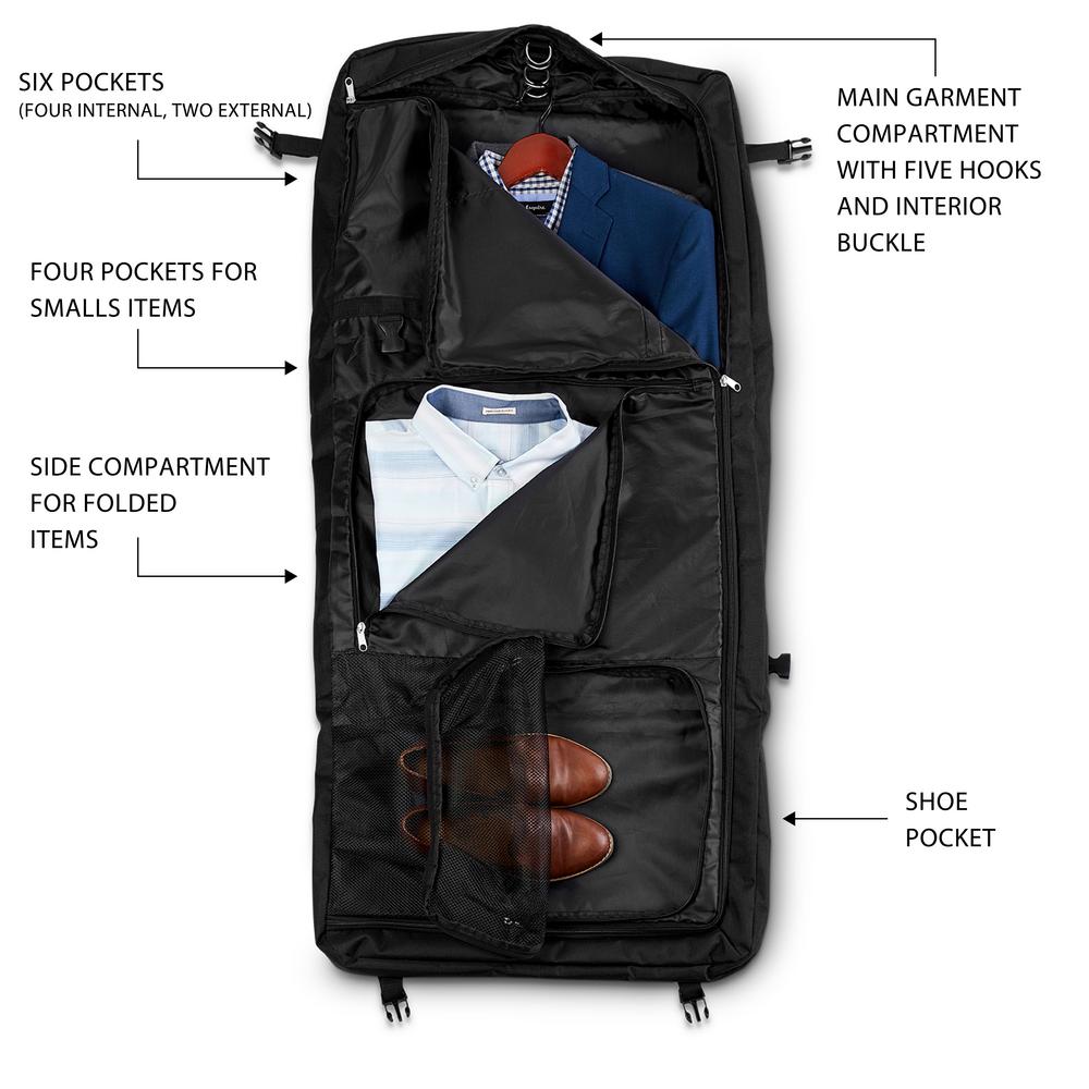 luggage with garment compartment