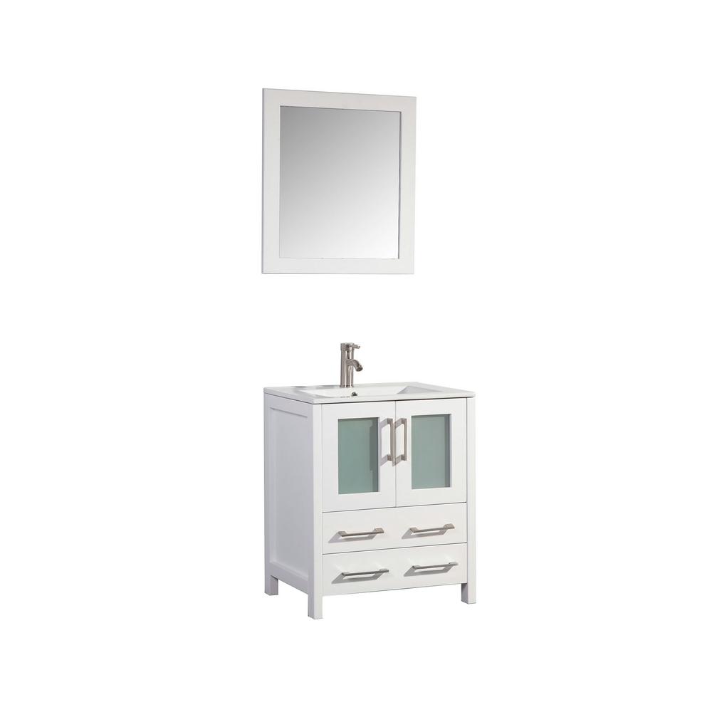 Vanity Art Brescia 30 In W X 18 D 36 H Bath White With Top Basin And Mirror