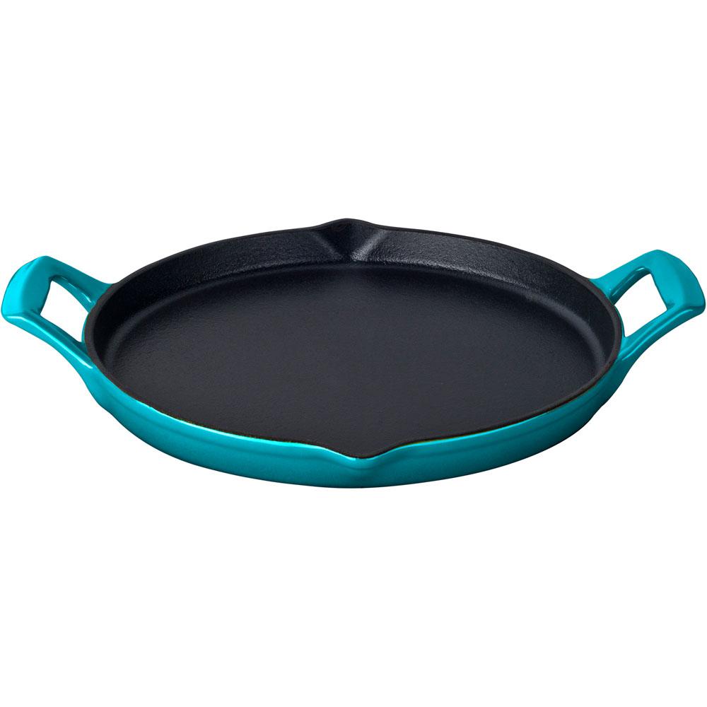 La Cuisine Round 12 In Cast Iron Shallow Griddle With 2 Wedge La Cuisine Round 12 In Cast Iron Shallow Griddle With 2 Wedge Handles And