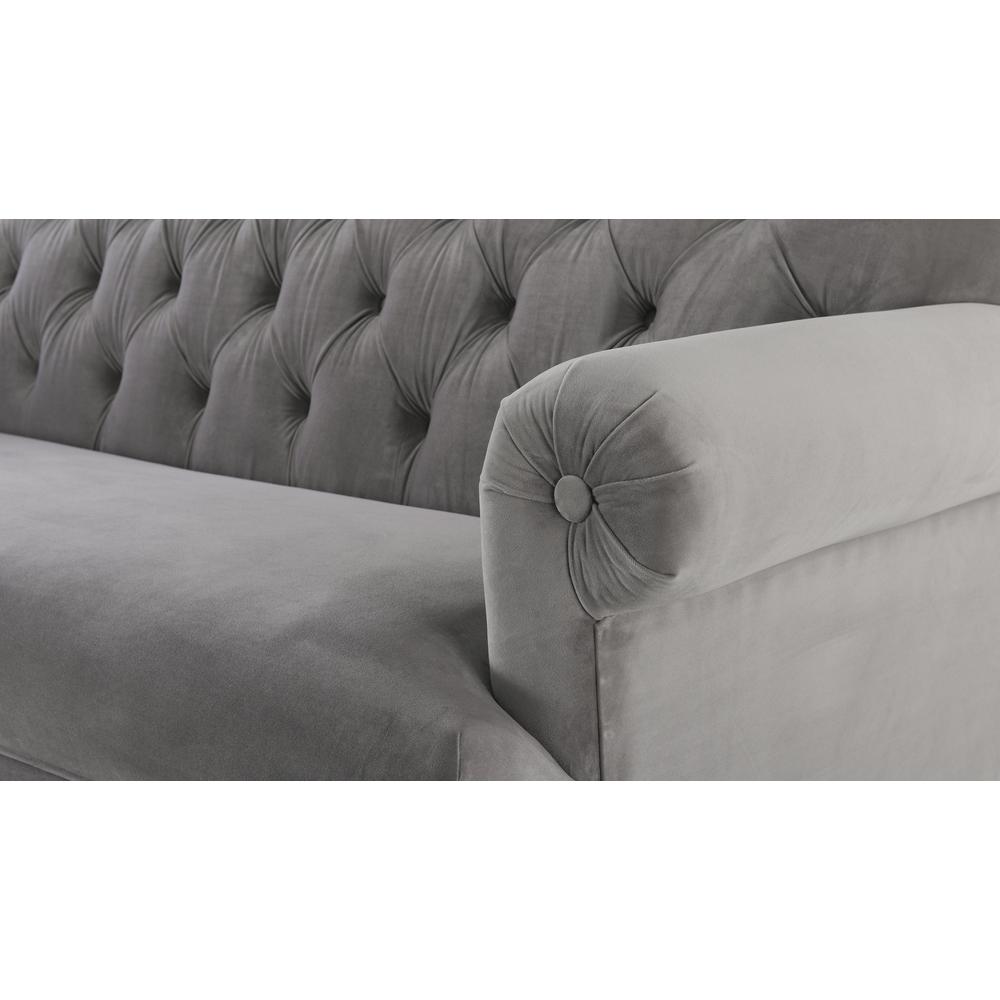 Jennifer Taylor Mackenzie Opal Grey Tufted Rolled Arm Sofa 63510 3 Opal Grey Tufted Rolled Arm Sofa