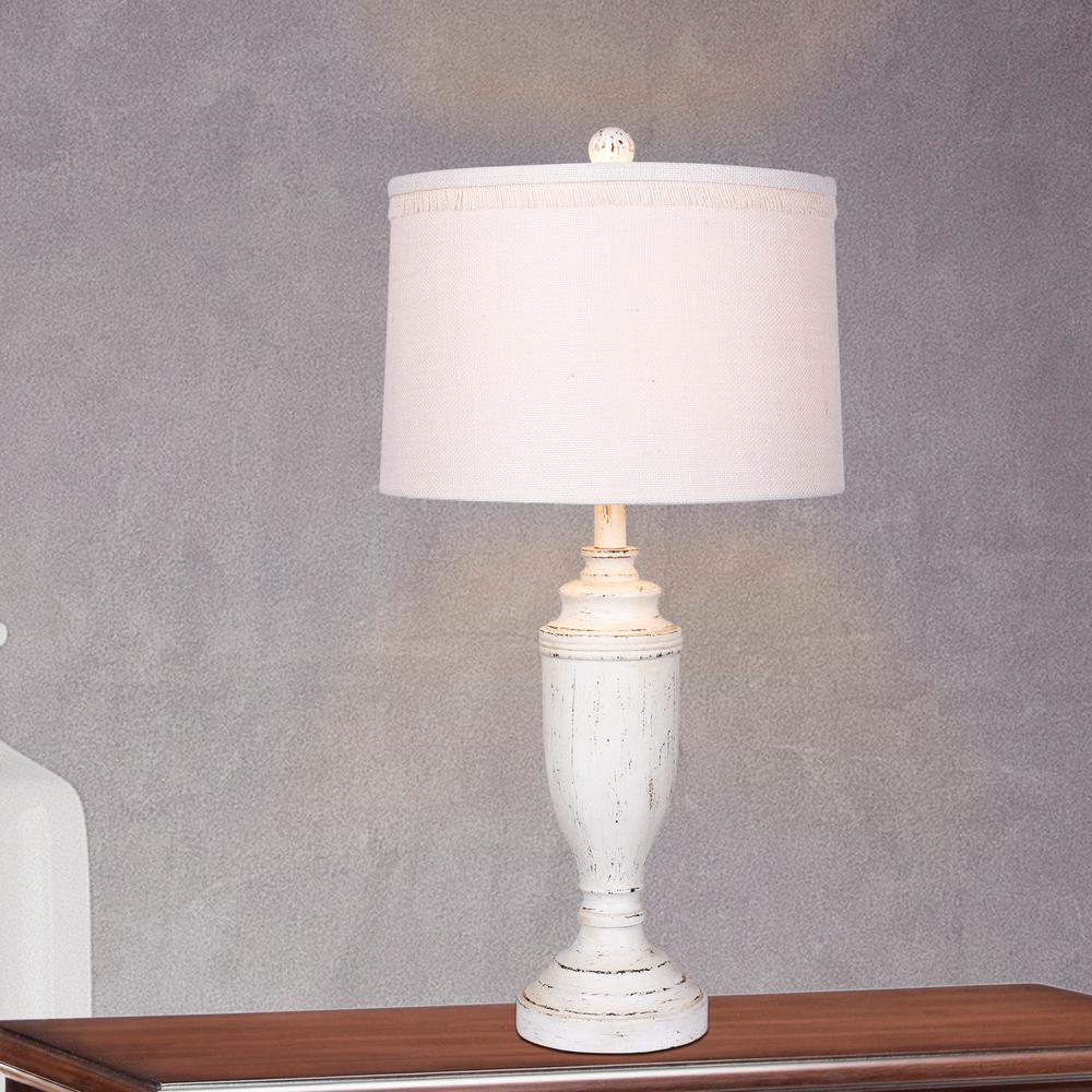 white distressed table lamp