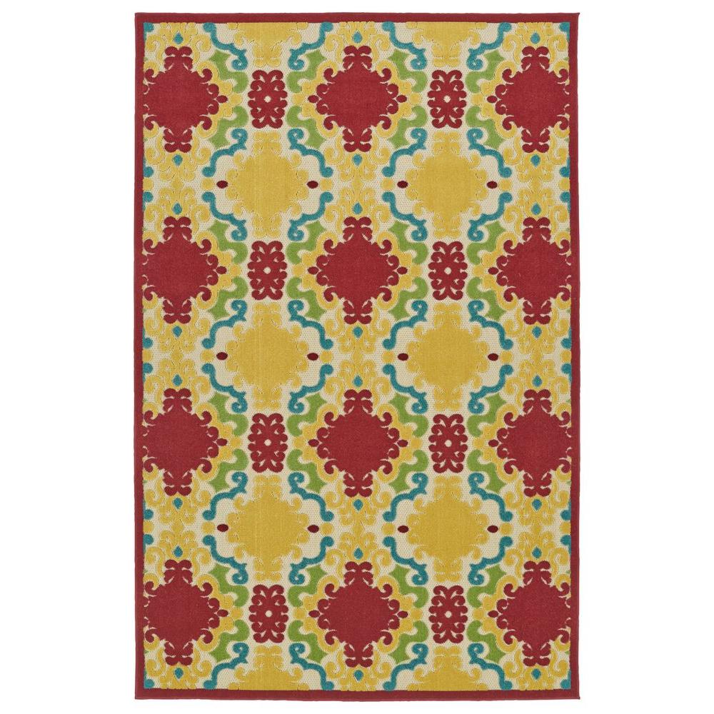 Kaleen Five Seasons Red 9 ft. x 12 ft. Indoor/Outdoor Area Rug-FSR101 ...