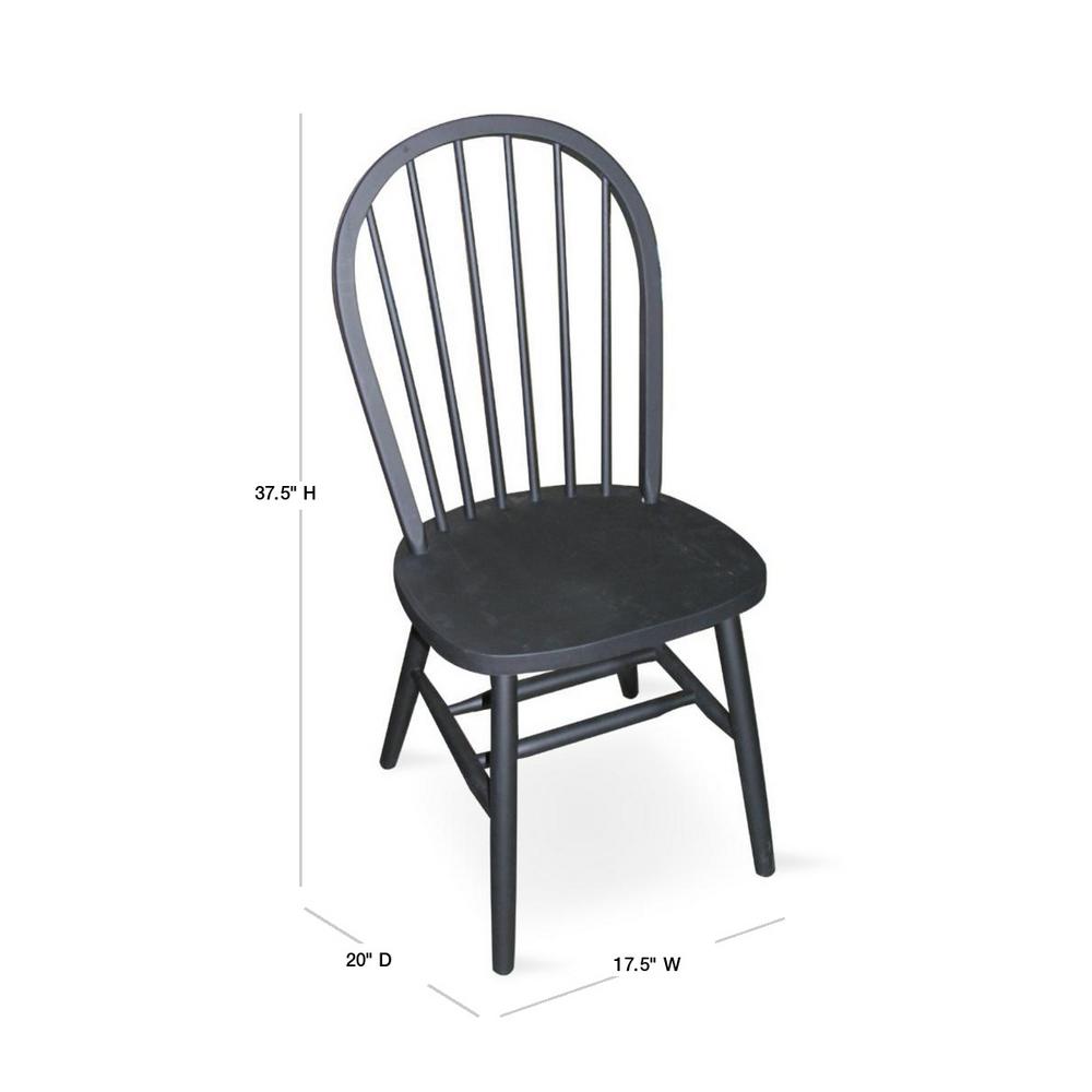 International Concepts Black Wood Spindle Back Windsor Dining Chair C46 212 The Home Depot