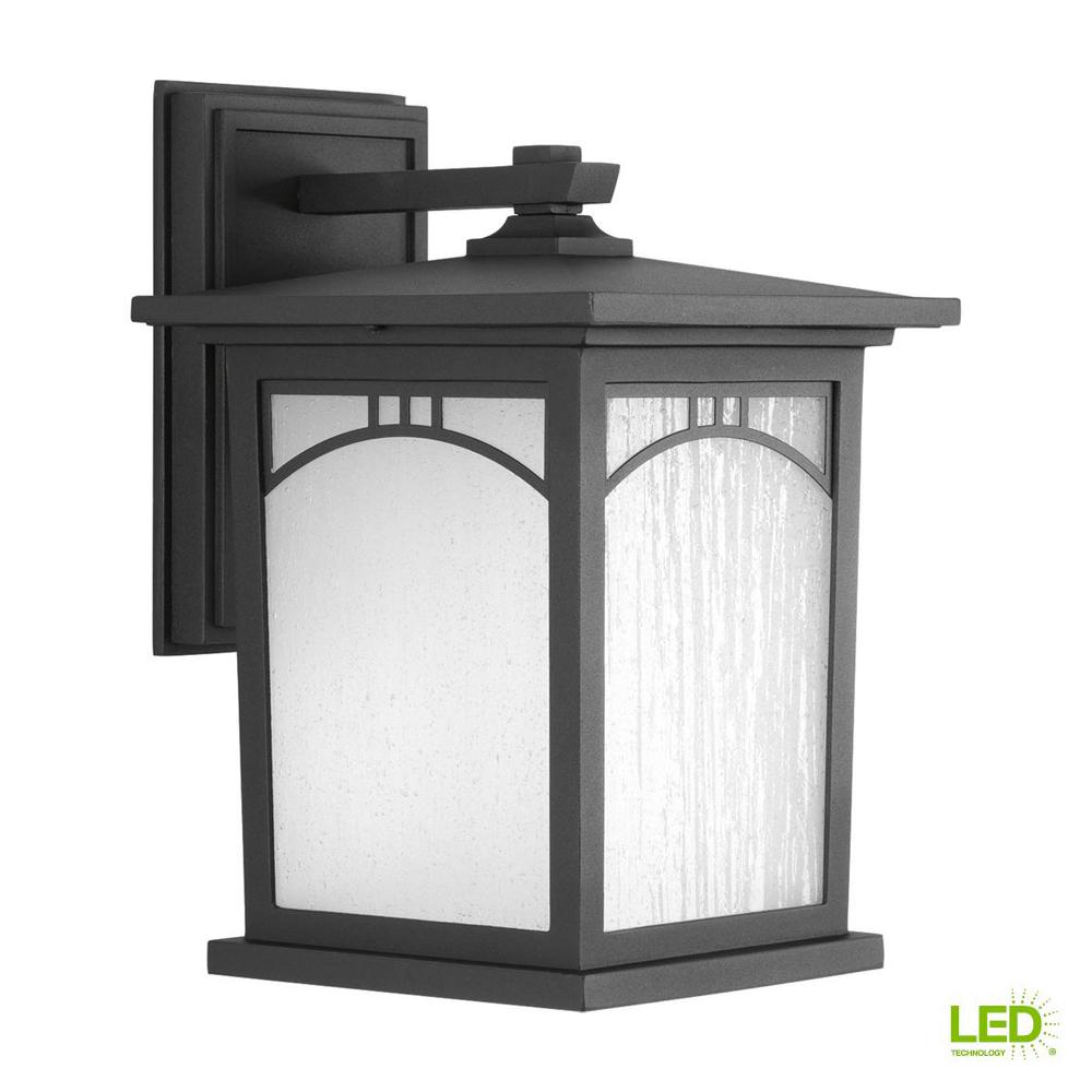 Black Cottage Outdoor Wall Mounted Lighting Residence Collection 1 Light Outdoor 8 Inch Textured Black Led Wall Lantern