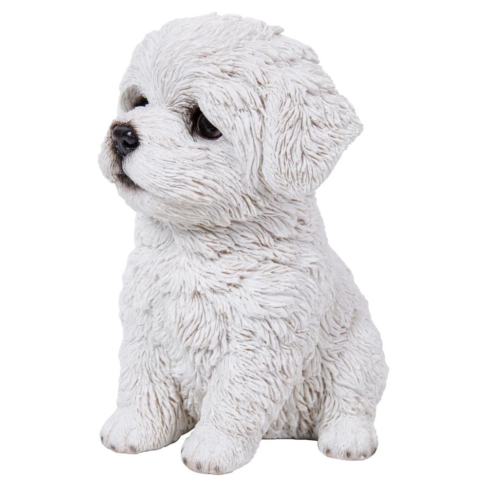 NEW Maltese Puppy Playing Dog Cute Figurine Adorable Life Like Home Garden