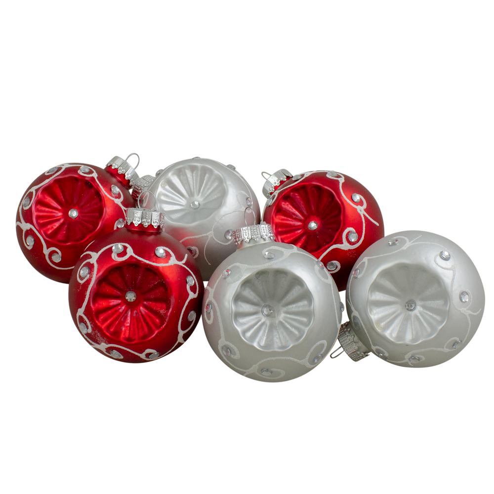 red and silver christmas ornaments