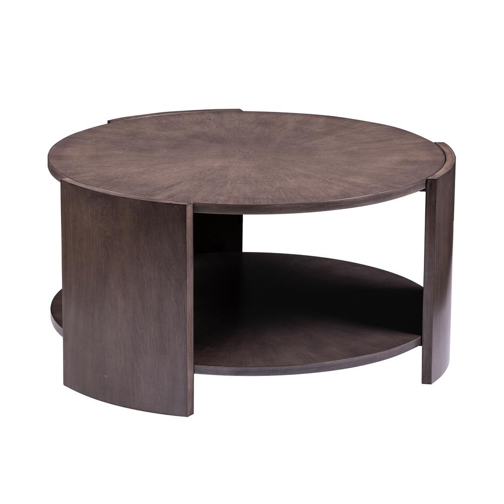 Southern Enterprises Rallen 32 In Gray Washed Brown Distressed Medium Round Wood Coffee Table With Shelf Hd433493 The Home Depot - Distressed Gray Round Coffee Table Southern Enterprises Rallen 32 In Gray Washed Brown Distressed Medium Round Wood Coffee Table With Shelf Hd433493 The Home Depot - Distressed Gray Round Coffee Table