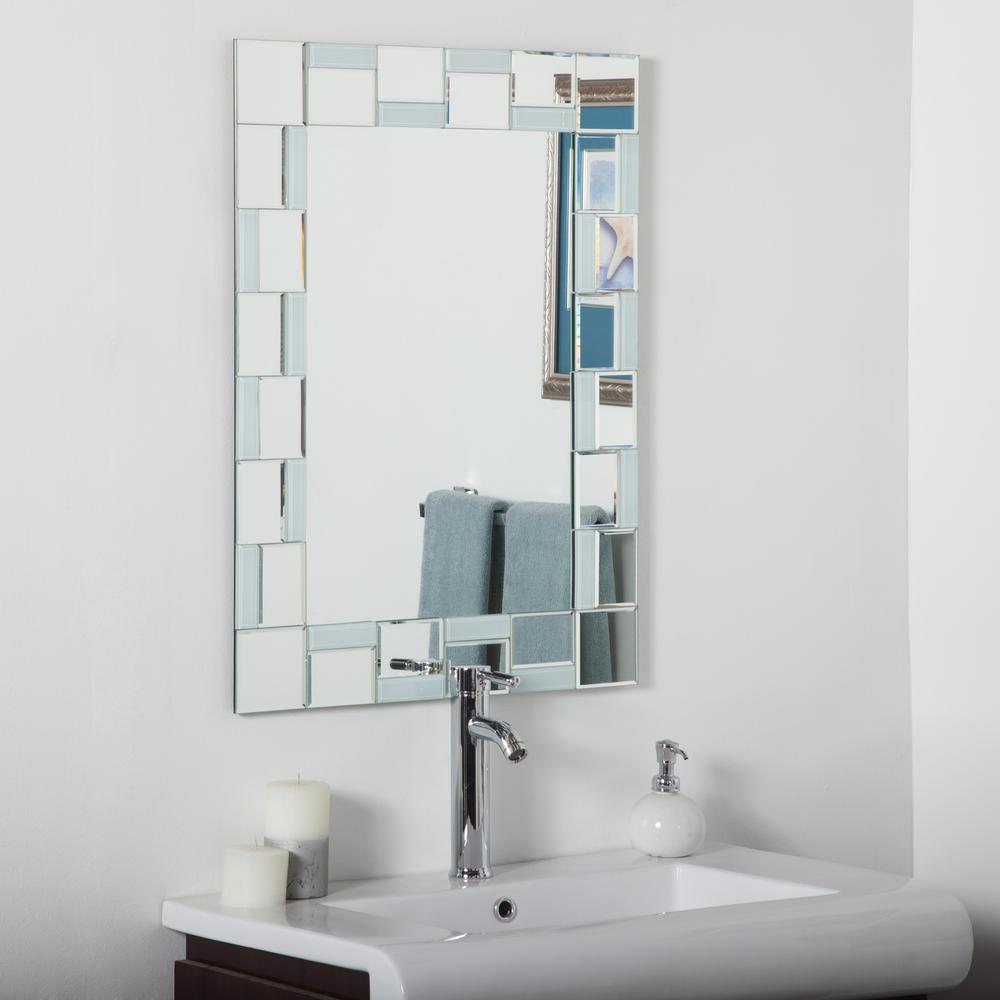 Decor Wonderland 16 In W X 24 In H Frameless Rectangular Beveled Edge Bathroom Vanity Mirror 9334