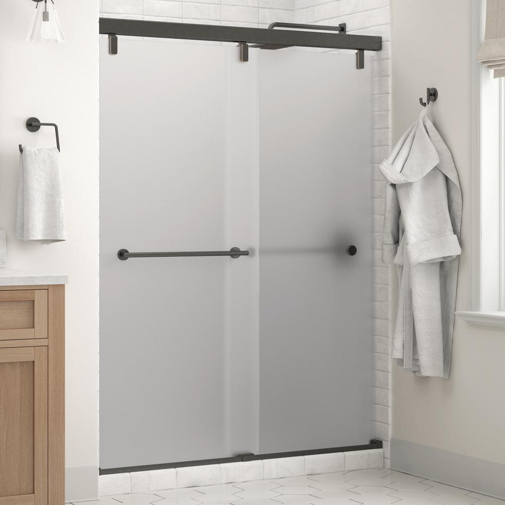 Delta Lyndall 60 x 71-1/2 in. Frameless Mod Soft-Close Sliding Shower ...