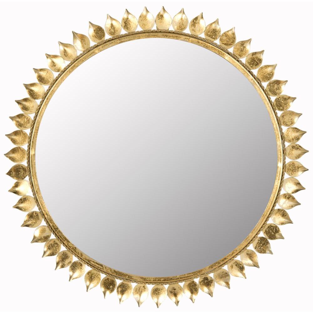 Leaf Crown Sunburst 26 5 In X Framed Mirror