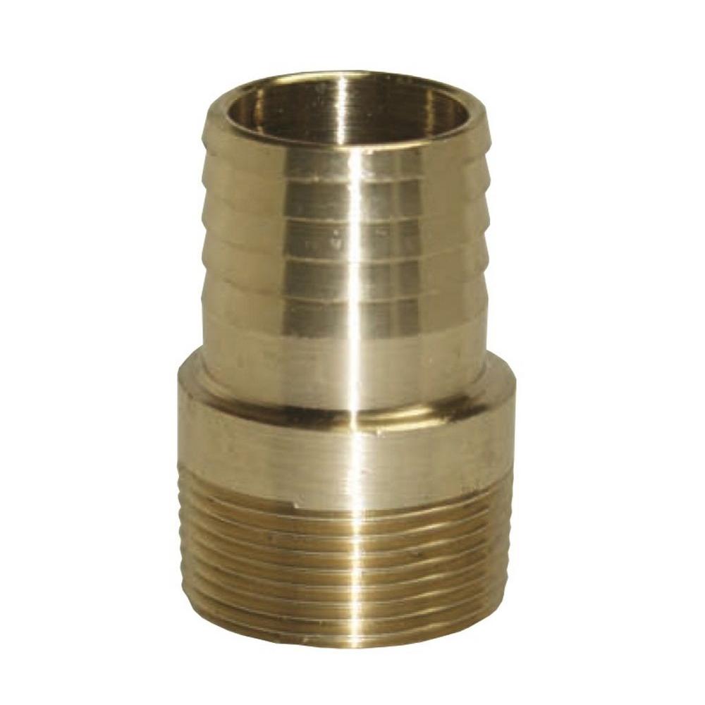 2 Pack Brass Hose Fitting Adapter 1//4 Barb x 1//4 NPT Male Pipe