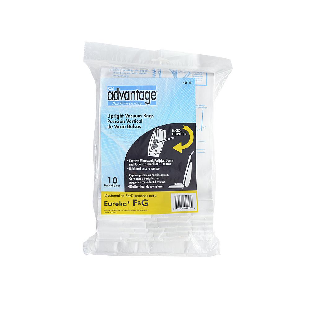 Advantage Eureka F And G Replacement Micro Filtration Vacuum Bags Designed For Upright Vacuums Using